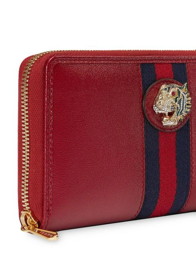 Shop Gucci Rajah Zip Around Wallet In Red