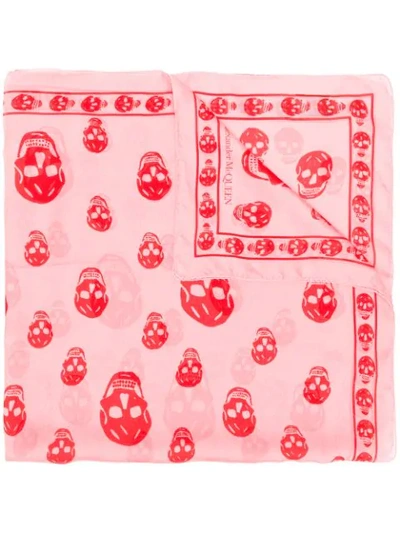 Shop Alexander Mcqueen Skull Scarf In Pink