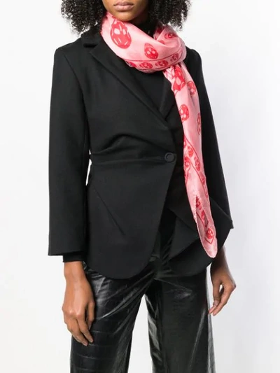 Shop Alexander Mcqueen Skull Scarf In Pink