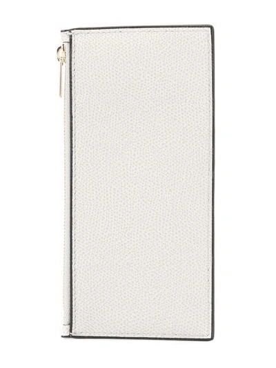 Shop Valextra Zipped Card Case In Grey