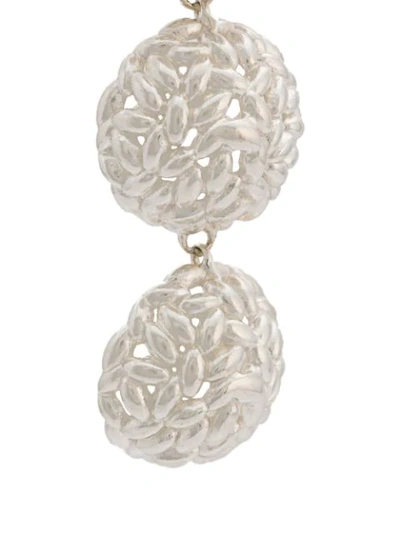 Shop Bea Bongiasca Semisphere Rice Ball Drop Earrings In Metallic