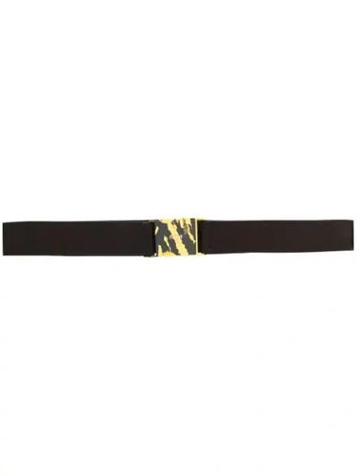Shop N°21 Zebra Print Buckle Belt In Black