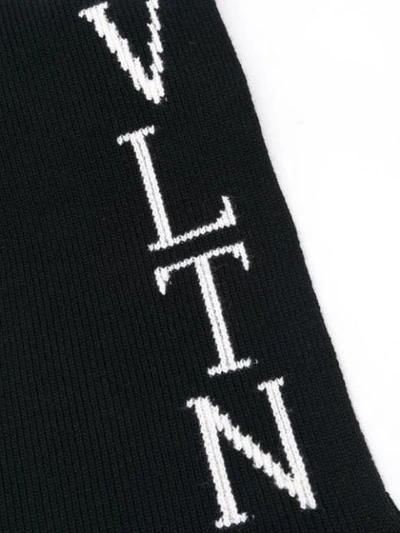 Shop Valentino Vltn Logo Scarf In Black