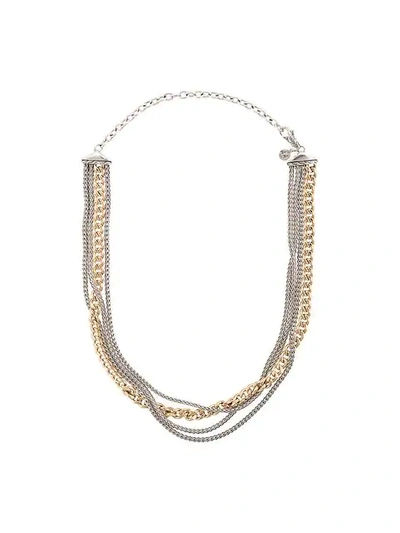 Shop John Hardy Adwoa Aboah 18kt Yellow Gold And Silver Classic Chain Multi-row Adjustable Necklace In Metallic