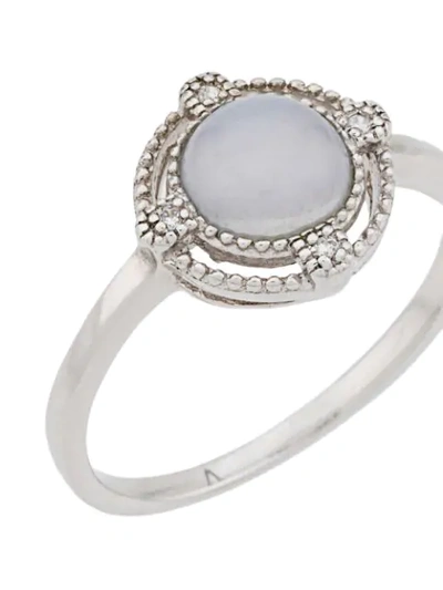 Shop V Jewellery Chalcedony Ring In Silver