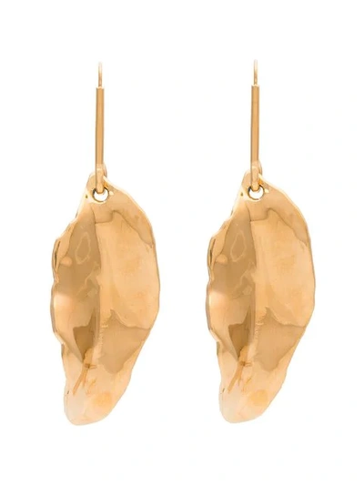 Shop Marni Leaf Shape Earrings In Gold