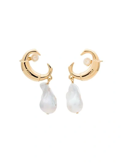 Shop Chloé Gold-tone Pearl Drop Earrings In 105 Gold