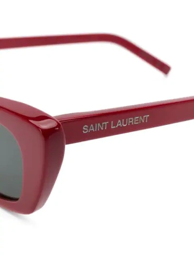 Shop Saint Laurent Slim-shape Sunglasses In 003 Red Red Grey