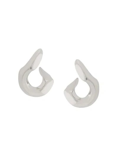 Shop Annelise Michelson Pierced Chain Earrings In Silver