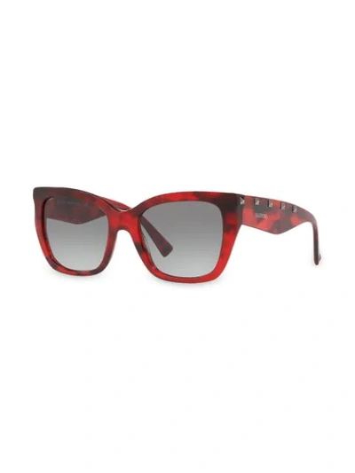 Shop Valentino Oversized Sunglasses In Red