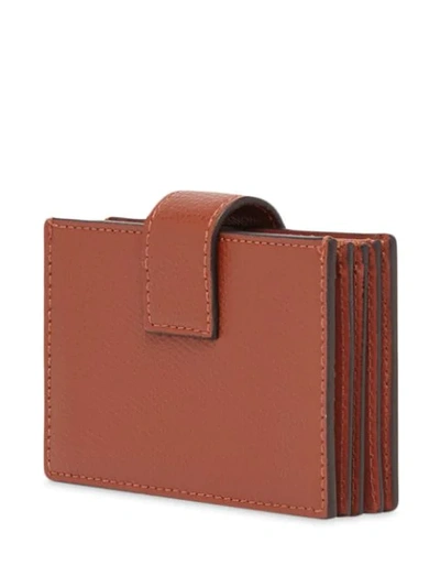 Shop Fendi F Motif Flat Cardholder In Brown