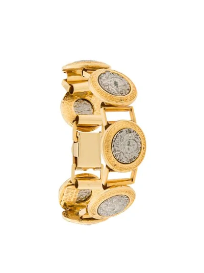 Pre-owned Versace 1990s Medusa Charm Bracelet In Gold