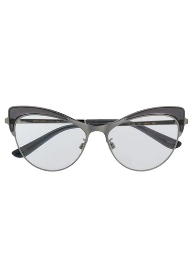Shop Dolce & Gabbana Wingtip Glasses In Grey