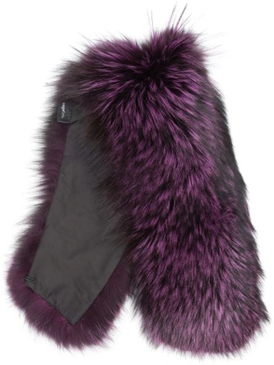 Shop Mr & Mrs Italy Fox Fur Collar In Purple