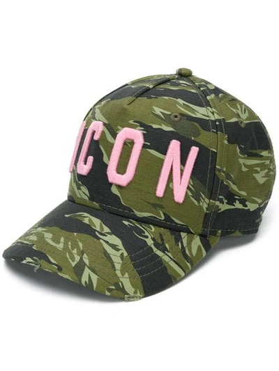 Shop Dsquared2 Camouflage Cap In Green