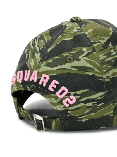 Shop Dsquared2 Camouflage Cap In Green