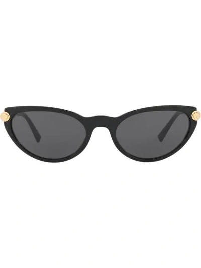 Shop Versace V-rock Cat Eye Sunglasses In Black