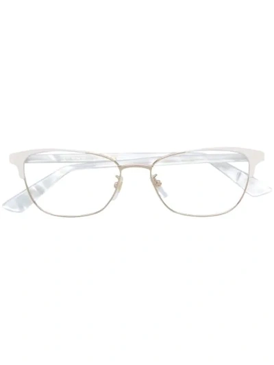 Shop Gucci Cat Eye Frame Glasses In White