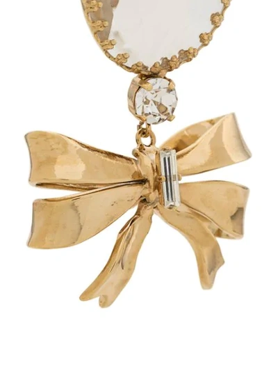 Shop Alessandra Rich Bow Drop Clip In Gold