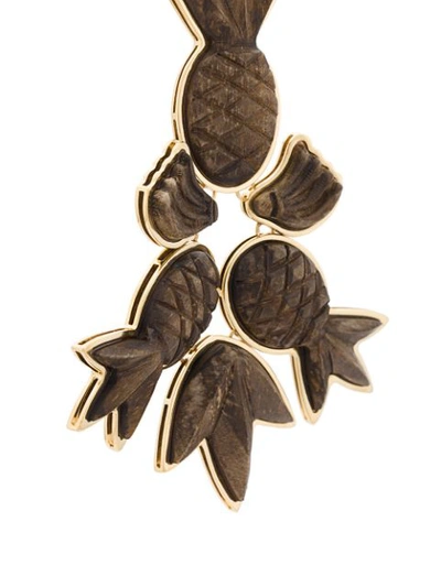 Shop Osklen X Tarsila Pineapple Charm Drop Earrings - Black