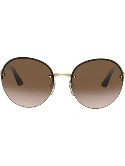 Shop Prada Oversized Heritage Sunglasses In Brown