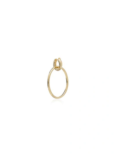 Shop Spinelli Kilcollin Yellow Gold Casseus Huggie Diamond Hoop Earrings In Metallic