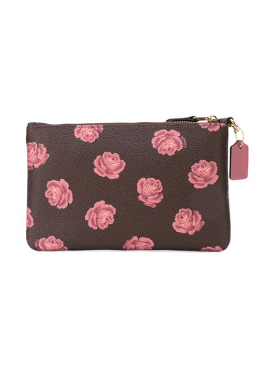 Shop Coach Rose Print Small Wristlet - Red