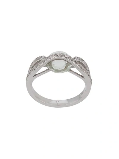 Shop V Jewellery Overlay Ring In Silver