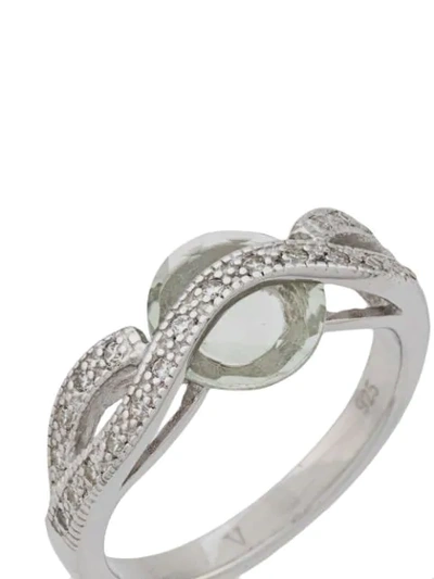 Shop V Jewellery Overlay Ring In Silver