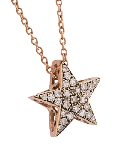 Shop Selim Mouzannar 18kt Rose Gold White Diamond Star Necklace - Neutrals