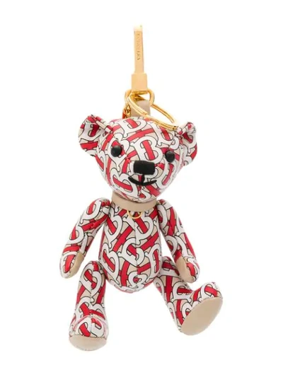 Shop Burberry Thomas Bear Bag Charm In White