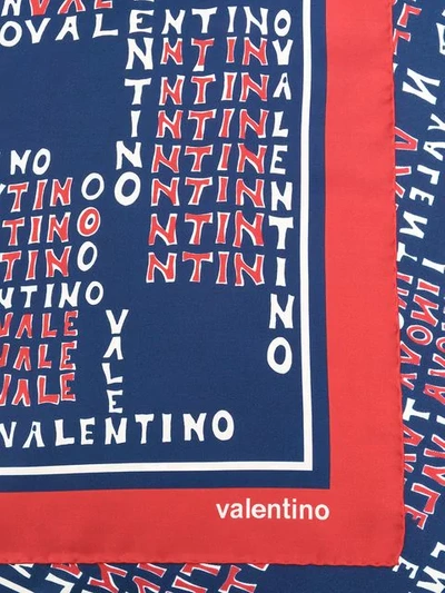 VALENTINO PRINTED SMALL SCARF - 蓝色