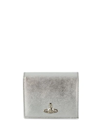 Shop Vivienne Westwood Small Logo Plaque Wallet - Silver