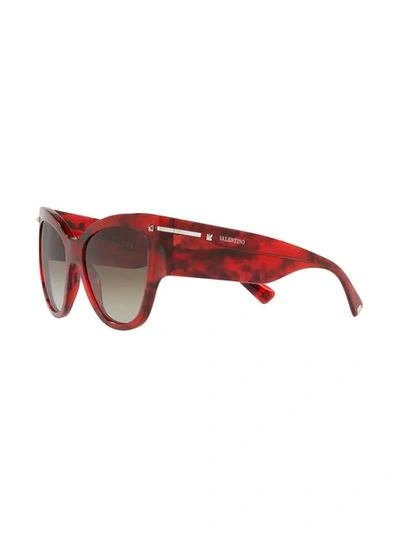 Shop Valentino Cat-eye Frame Sunglasses In Red