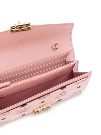 Shop Mcm Patricia Chain Wallet In Soft Pink