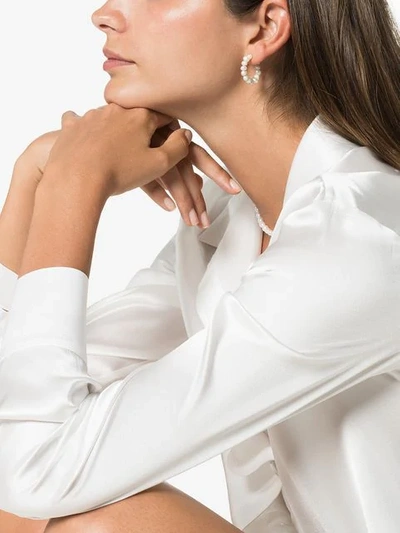 Shop Holly Ryan Keshi Pearl Hoop Earrings In White