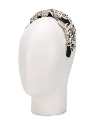 Shop Dolce & Gabbana Crystal Embellished Head Band In Silver