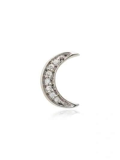 Shop Andrea Fohrman 14kt 'crescent Moon' Weissgoldohrring Mit Diamanten In Gold