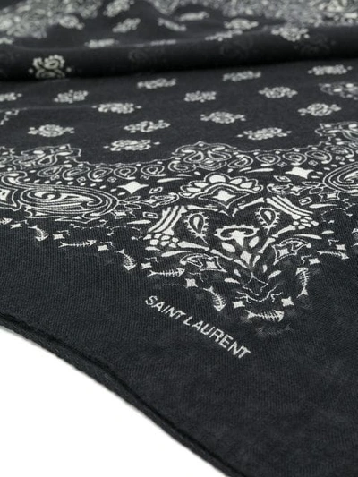 Shop Saint Laurent Paisley Scarf In Black