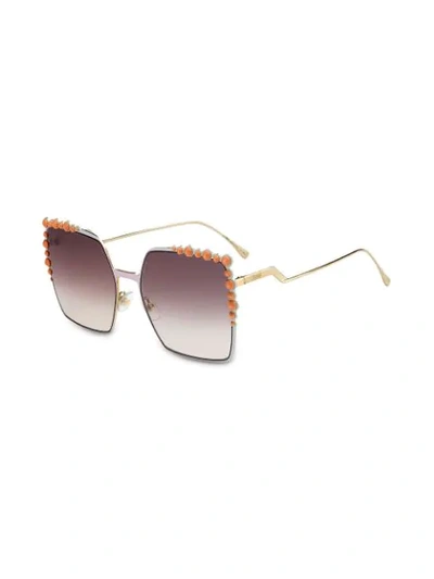 Shop Fendi Oversized Sunglasses In Gold