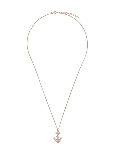 Shop True Rocks Blush Anchor Pendant Necklace In Metallic