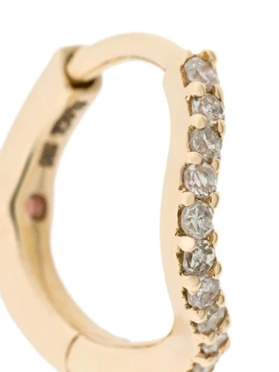Shop Maria Black 14kt Yellow Gold And Diamond Wave Huggie Earring