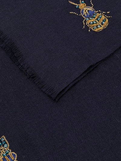Shop Janavi Embellished Knitted Scarf - Blue