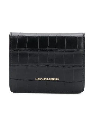 Shop Alexander Mcqueen Leather Wallet - Black