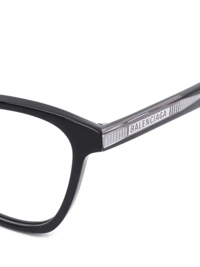 Shop Balenciaga Square Frame Glasses In Black