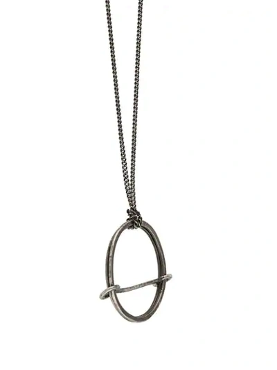 Shop Ann Demeulemeester Circle Drop Necklace - Silver