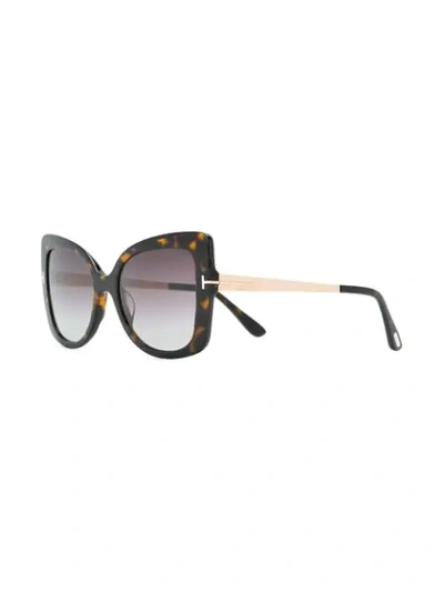 Shop Tom Ford Oversized Sunglasses In Brown