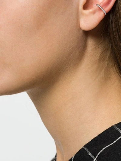 Shop Maria Black Twin Mini Earcuff In Metallic