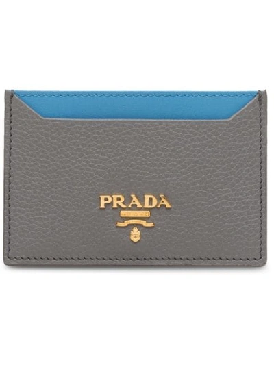 Shop Prada Kartenetui Mit Logo-schild In Grey
