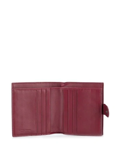 Shop Bottega Veneta Intrecciato Weave Mini Wallet In Red